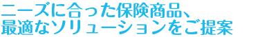 ニーズに合った保険商品、最適なソリューションをご提案